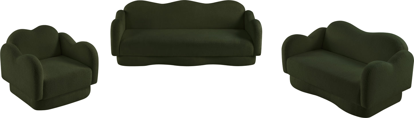 porsha green teddy fabric chair