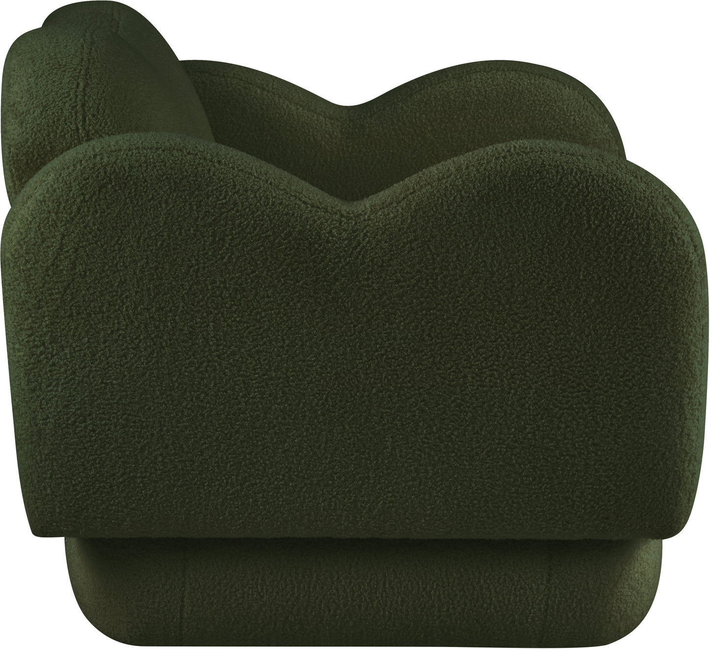 porsha green teddy fabric chair