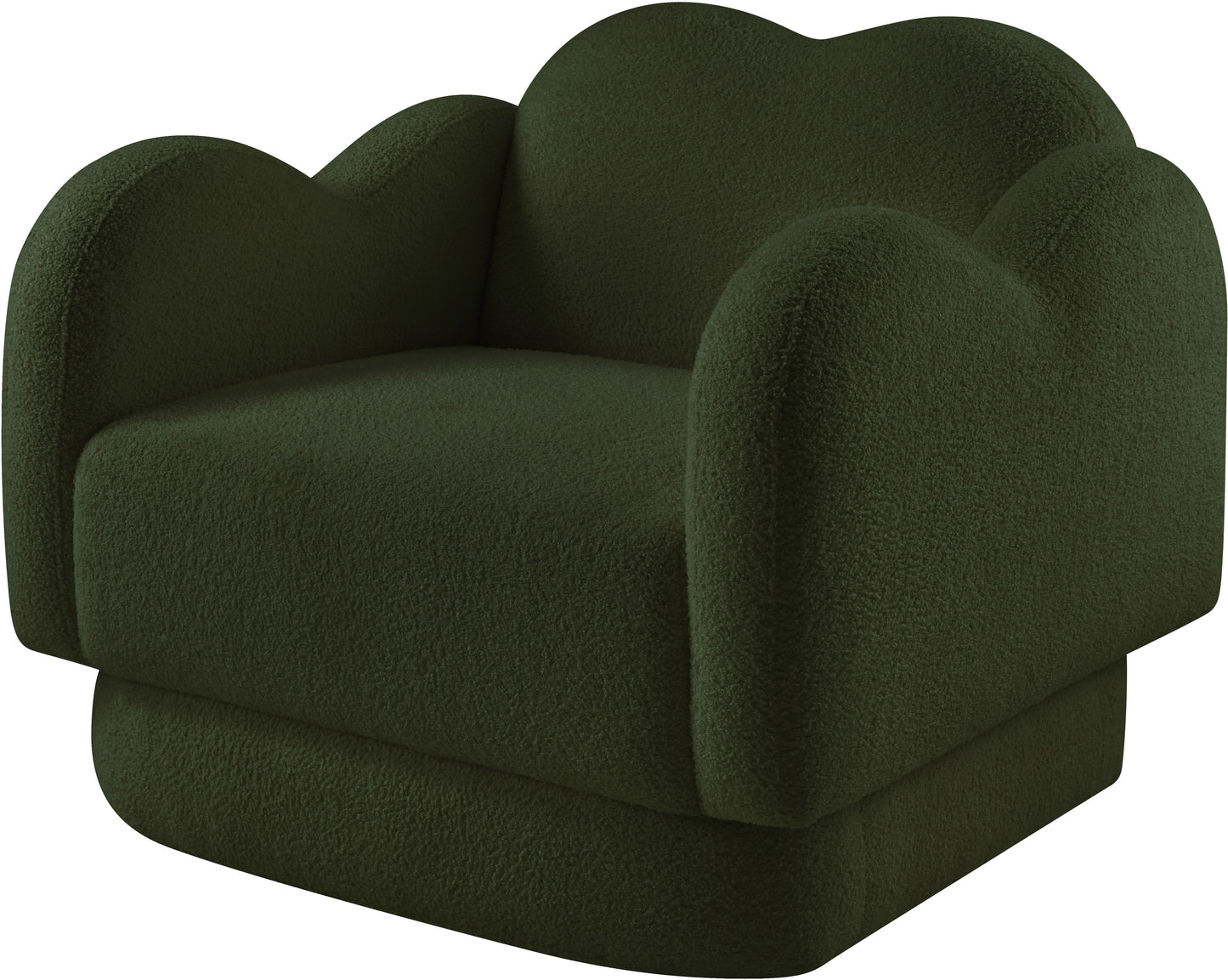 porsha green teddy fabric chair