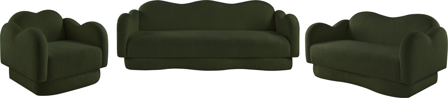 porsha green teddy fabric chair