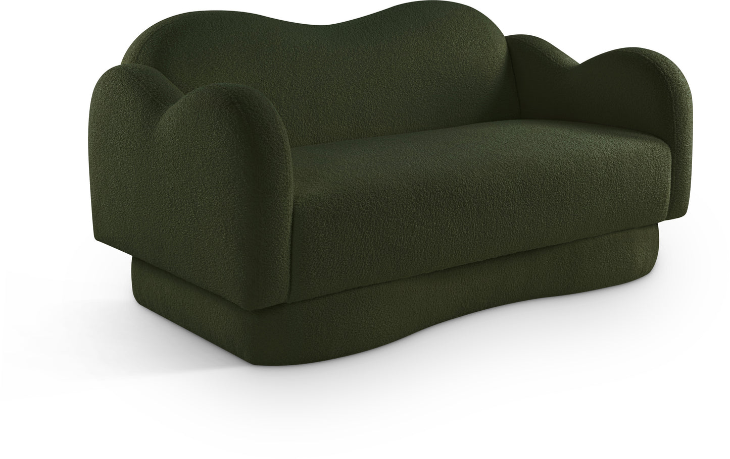 porsha green teddy fabric loveseat