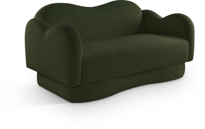 Porsha Green Teddy Fabric Loveseat