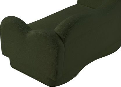 Porsha Green Teddy Fabric Loveseat