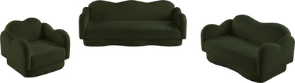 Porsha Green Teddy Fabric Loveseat