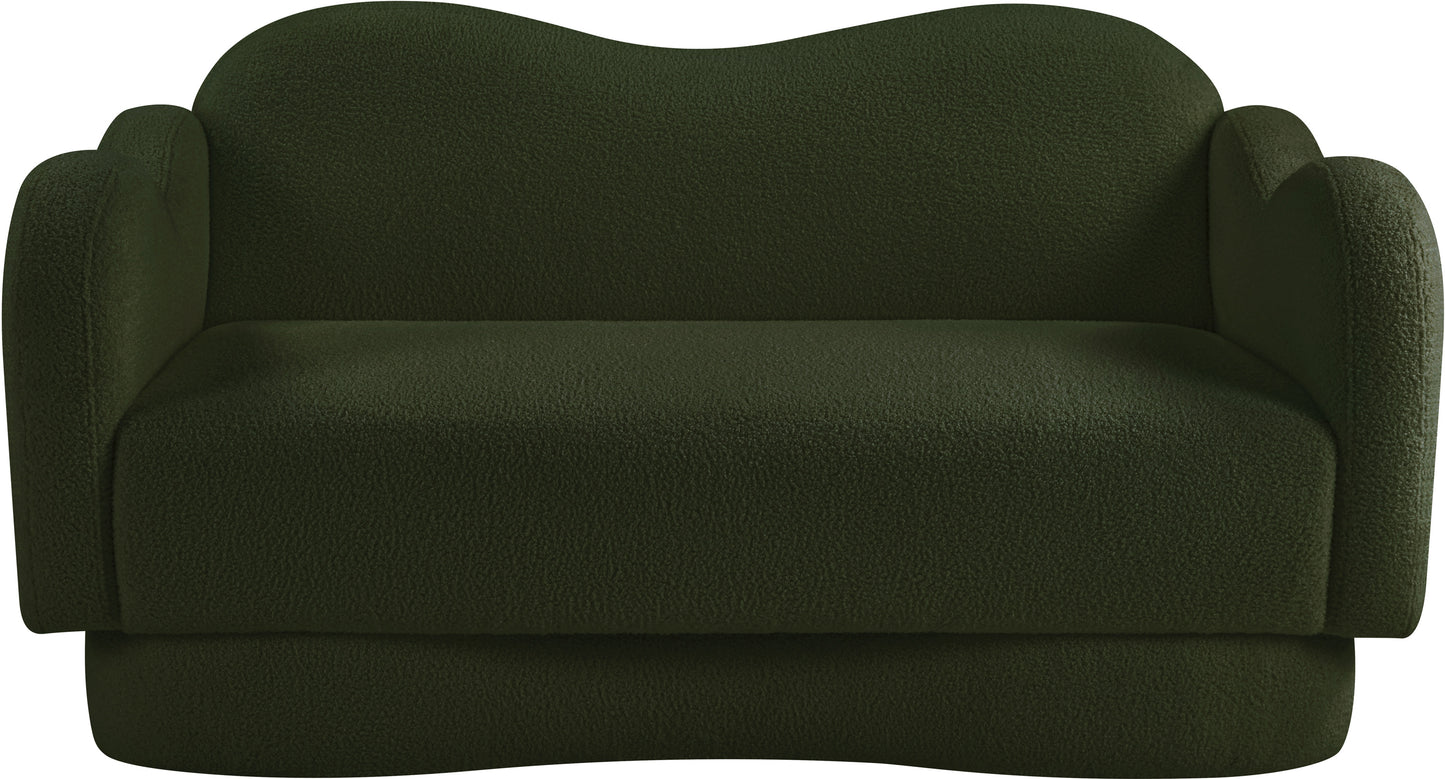 porsha green teddy fabric loveseat