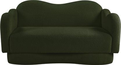 Porsha Green Teddy Fabric Loveseat