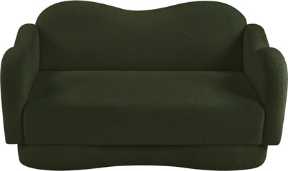 Porsha Green Teddy Fabric Loveseat