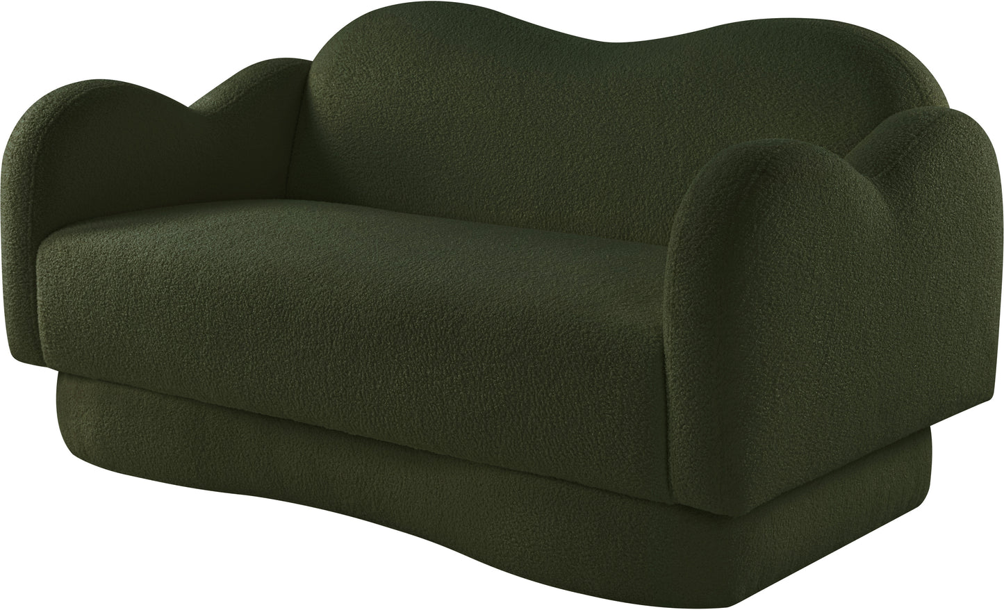 porsha green teddy fabric loveseat