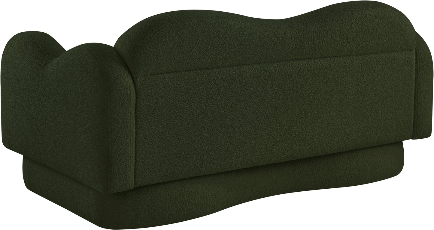 porsha green teddy fabric loveseat