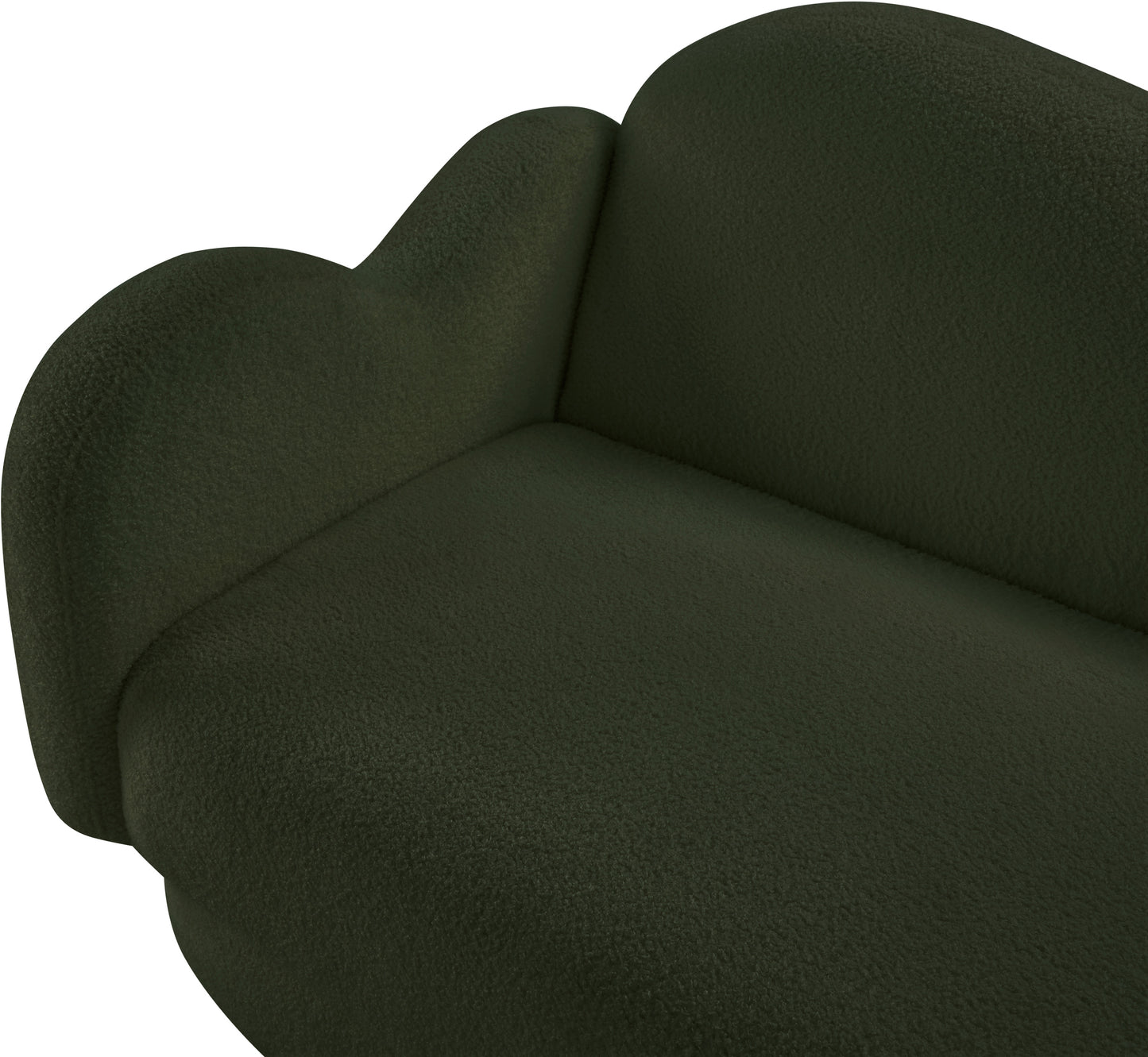 porsha green teddy fabric loveseat