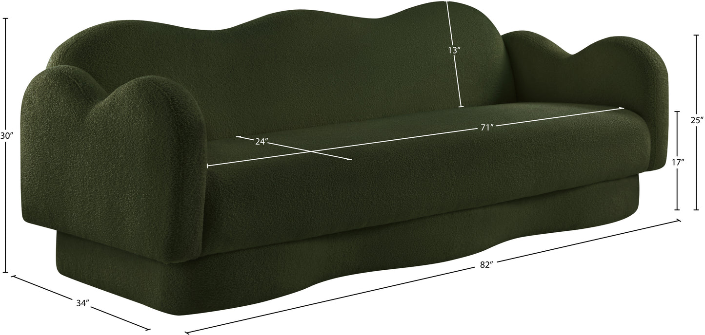 porsha green teddy fabric sofa