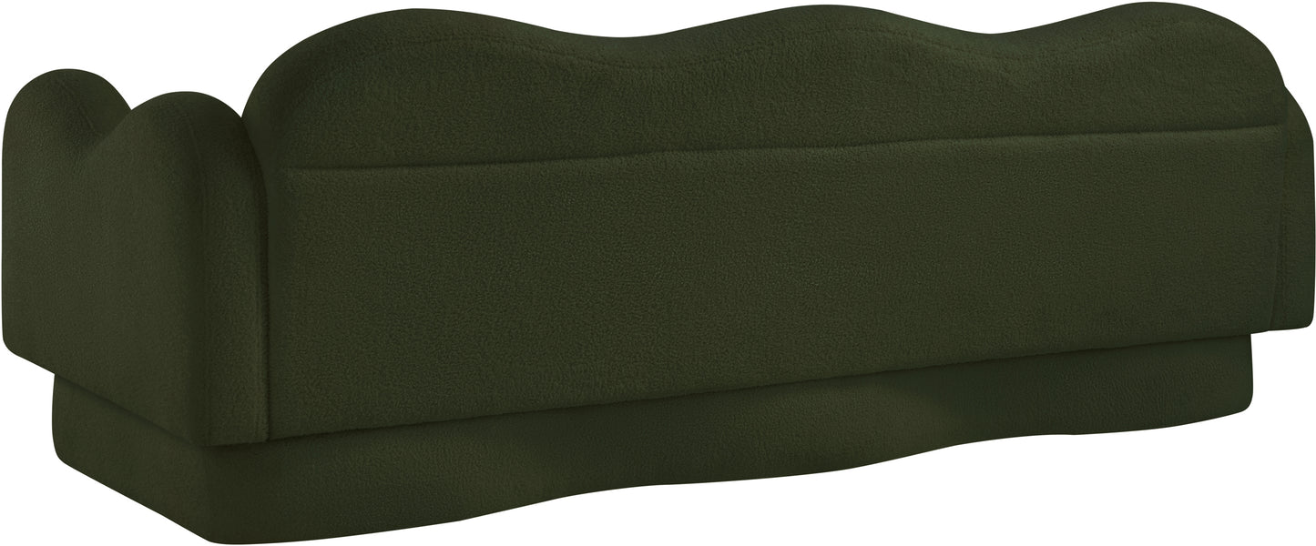 porsha green teddy fabric sofa