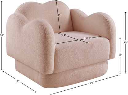 Porsha Pink Teddy Fabric Chair