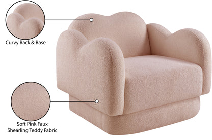 Porsha Pink Teddy Fabric Chair