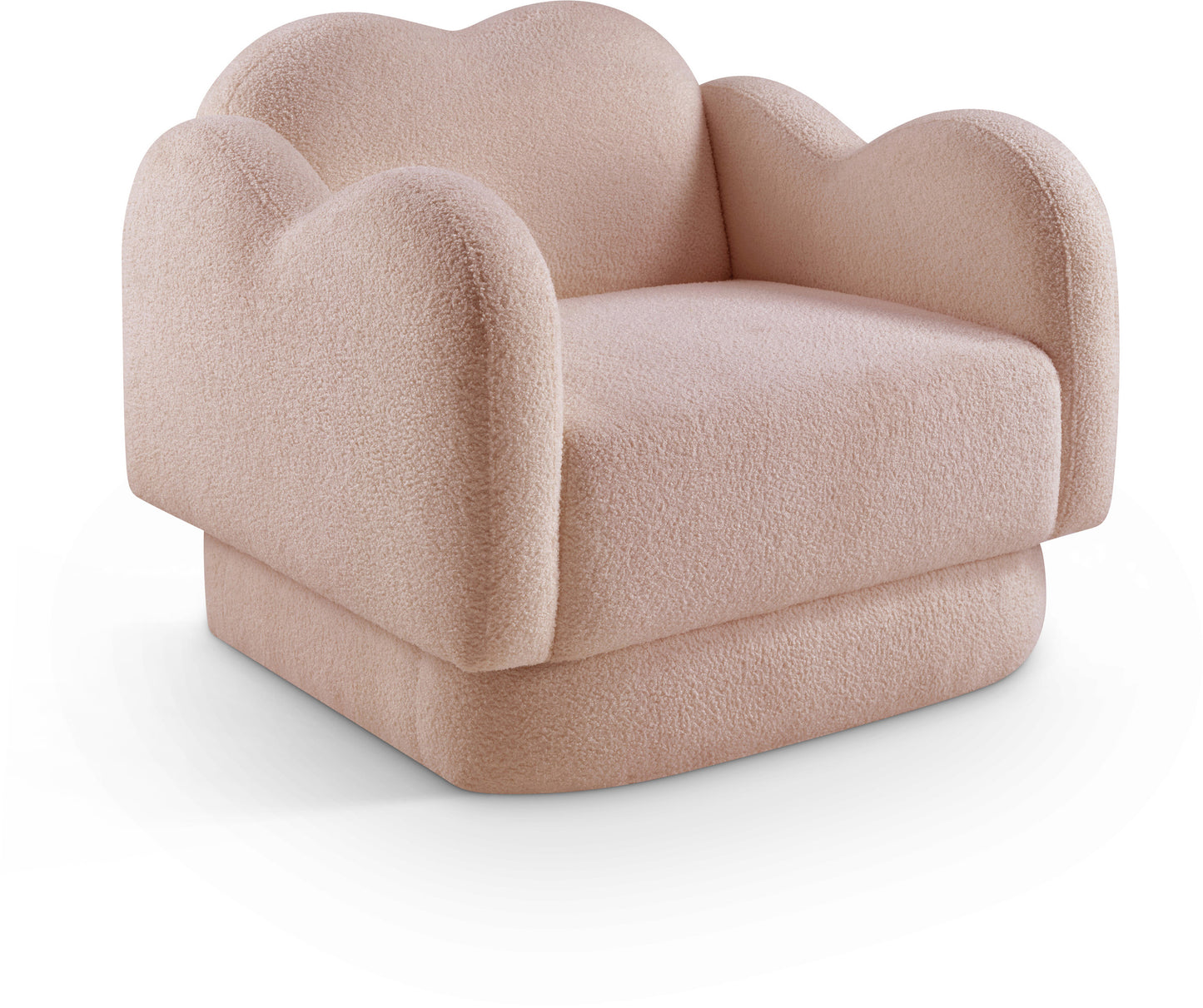 porsha pink teddy fabric chair