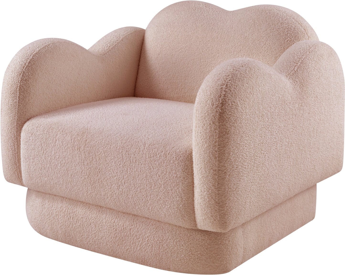 porsha pink teddy fabric chair