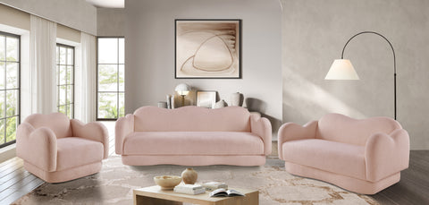 Celeste Pink Teddy Fabric Upholstered Chair, 1 Piece