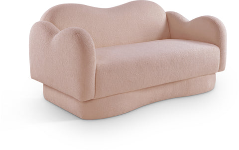 Porsha Pink Teddy Fabric Loveseat