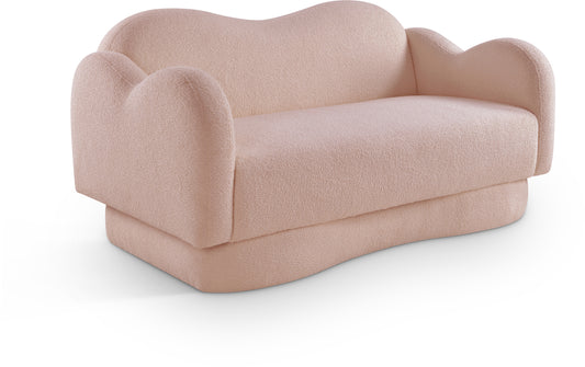 Porsha Pink Teddy Fabric Loveseat