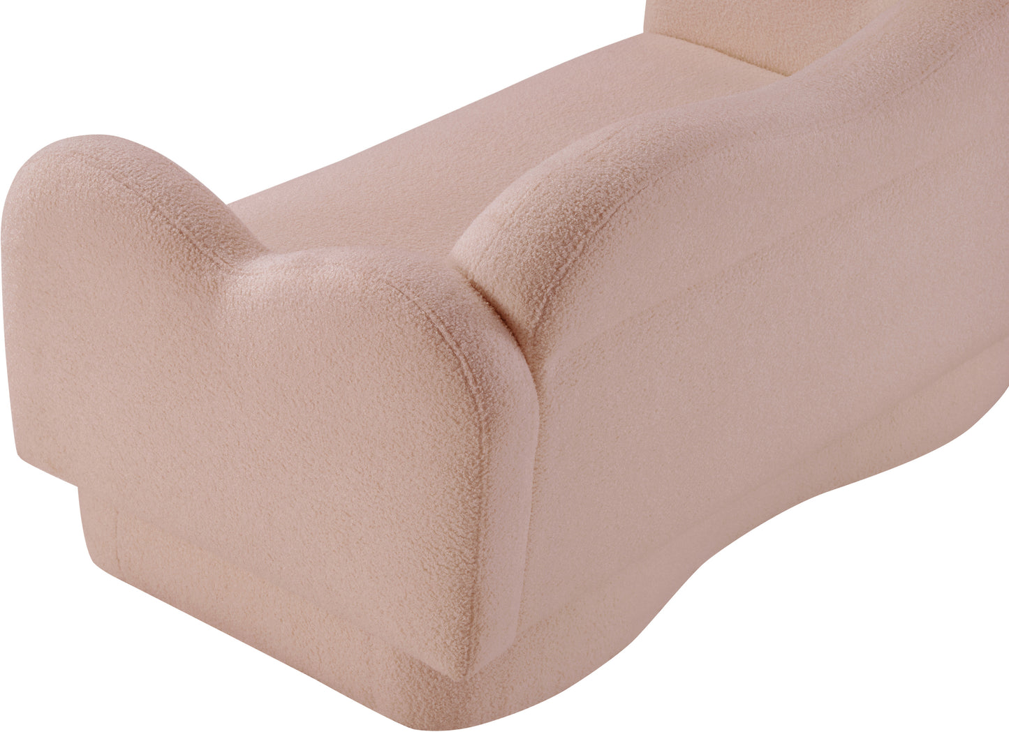 porsha pink teddy fabric loveseat