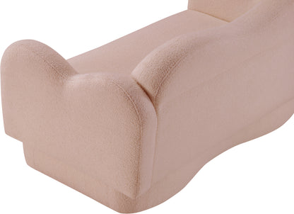 Porsha Pink Teddy Fabric Loveseat