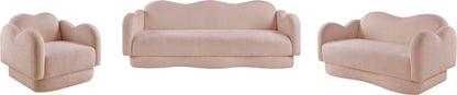 Porsha Pink Teddy Fabric Loveseat