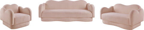 Porsha Pink Teddy Fabric Loveseat