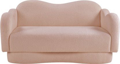 Porsha Pink Teddy Fabric Loveseat