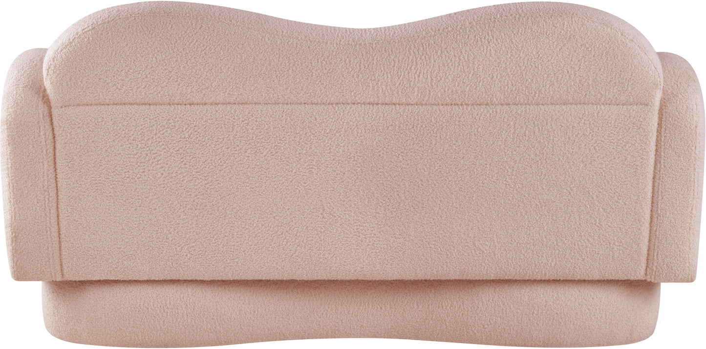 porsha pink teddy fabric loveseat