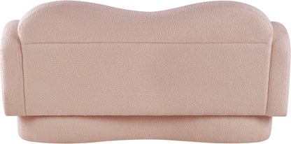 Porsha Pink Teddy Fabric Loveseat