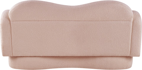 Porsha Pink Teddy Fabric Loveseat