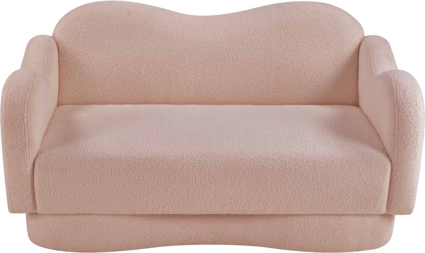 porsha pink teddy fabric loveseat