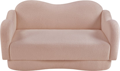 Porsha Pink Teddy Fabric Loveseat