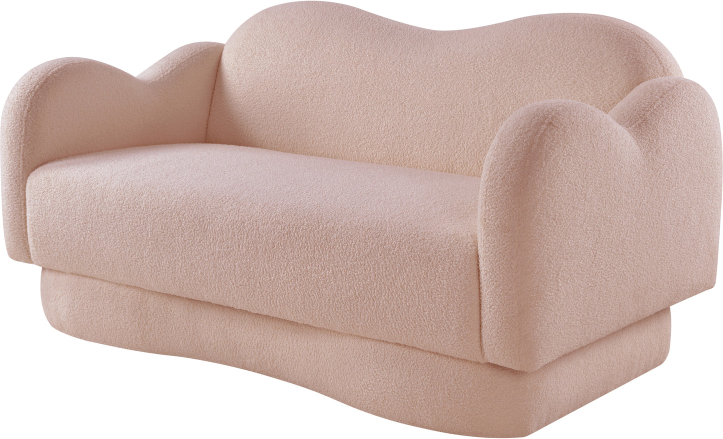 porsha pink teddy fabric loveseat