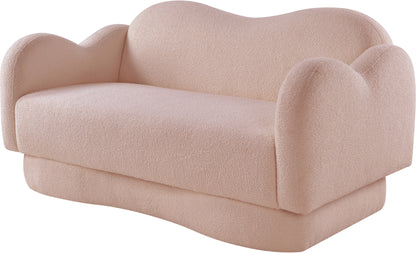 Porsha Pink Teddy Fabric Loveseat