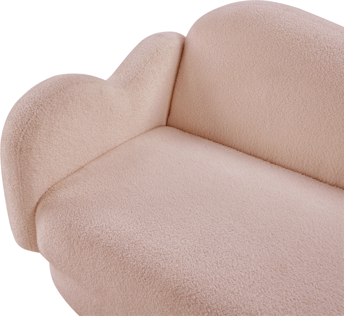 porsha pink teddy fabric loveseat