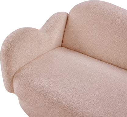 Porsha Pink Teddy Fabric Loveseat