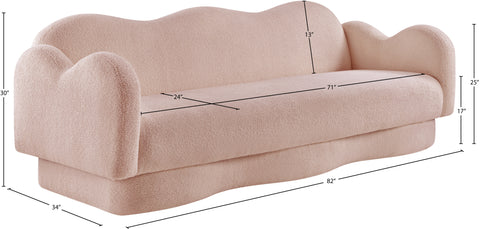 Porsha Pink Teddy Fabric Sofa