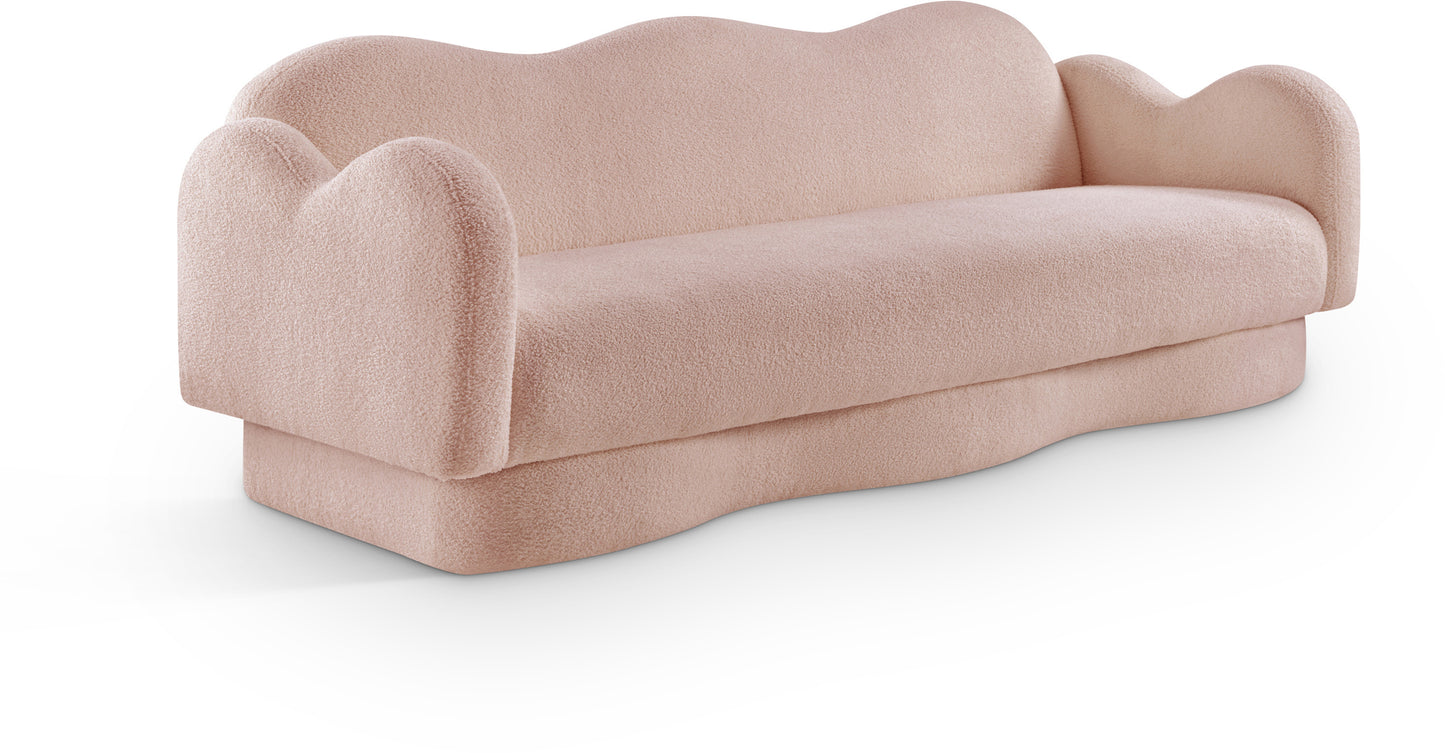 porsha pink teddy fabric sofa