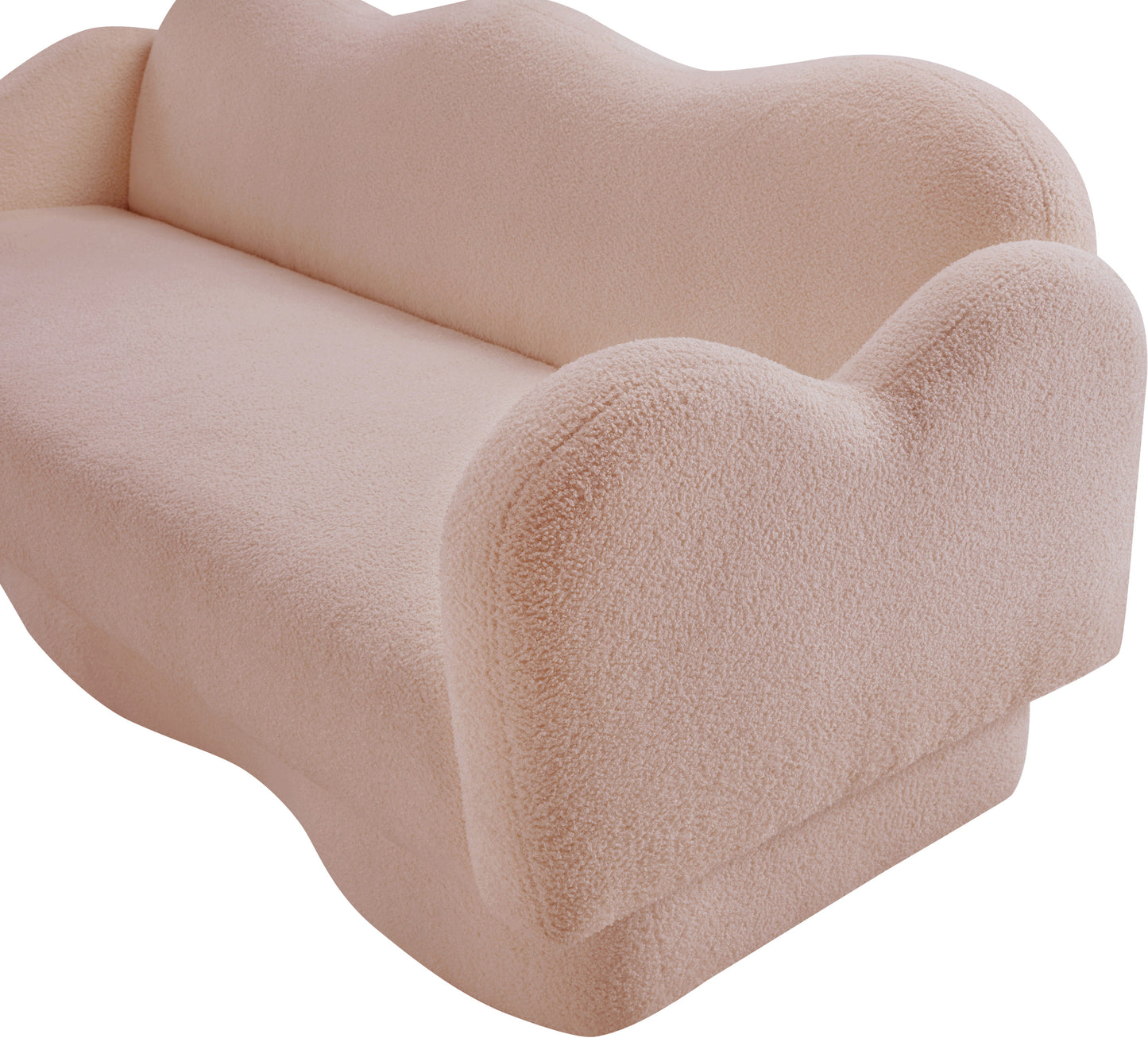 porsha pink teddy fabric sofa