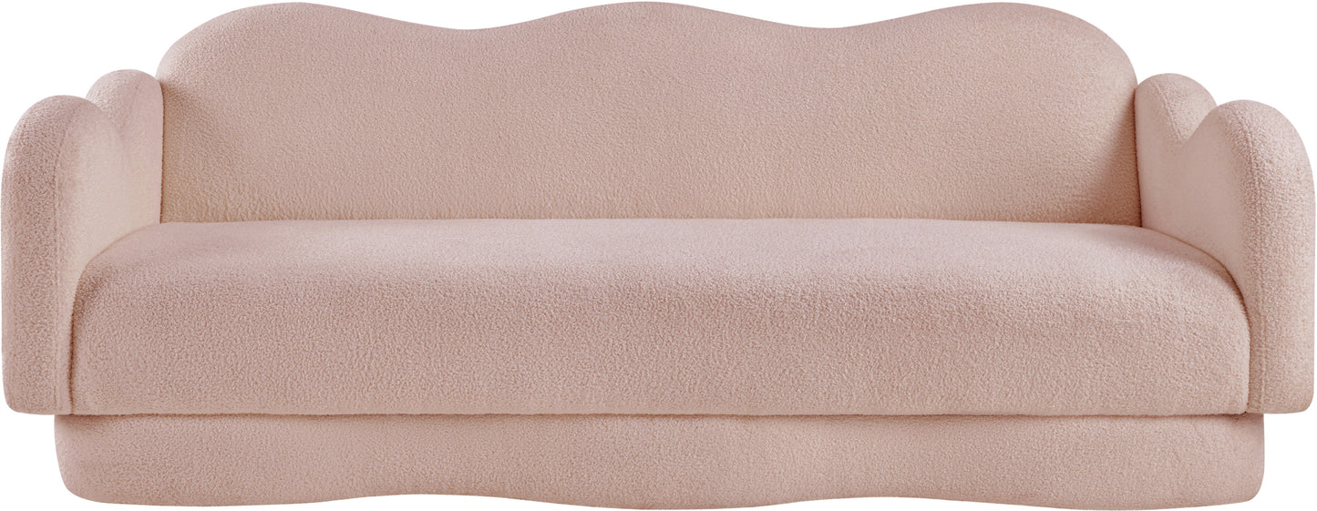 porsha pink teddy fabric sofa