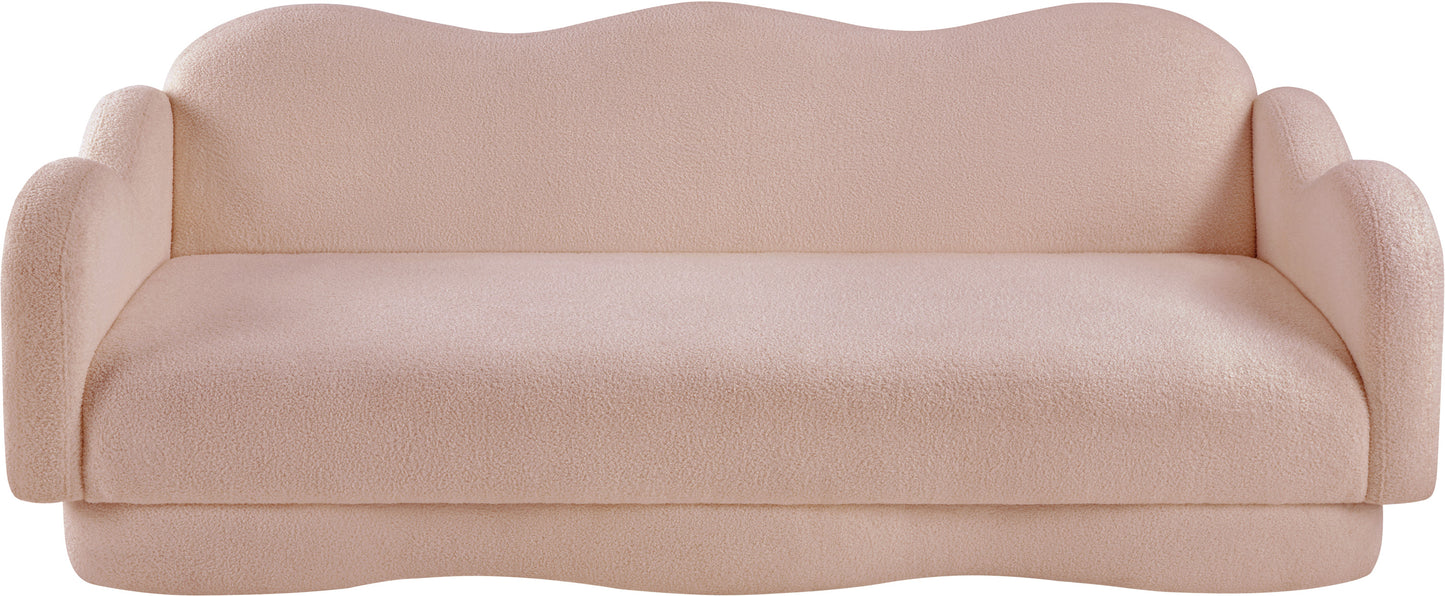 porsha pink teddy fabric sofa