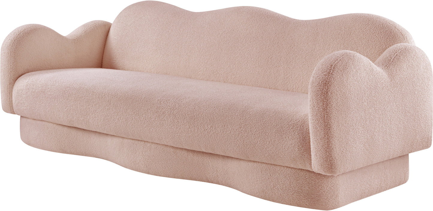 porsha pink teddy fabric sofa