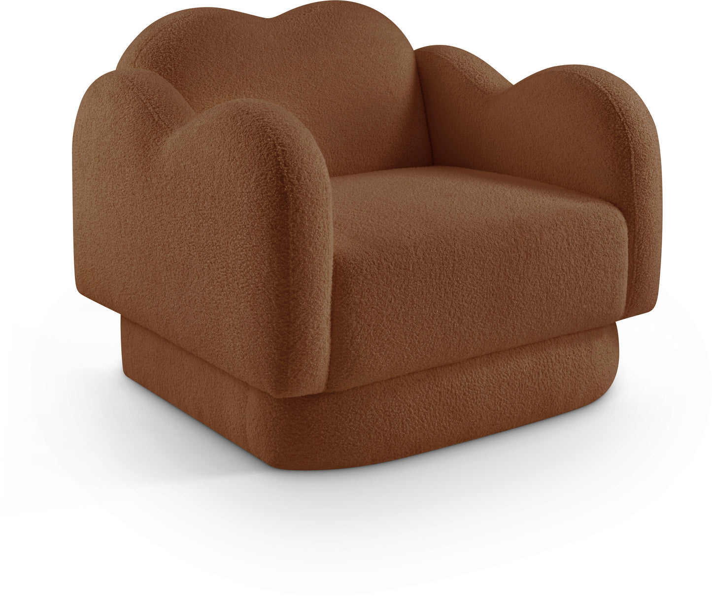 porsha saddle teddy fabric chair