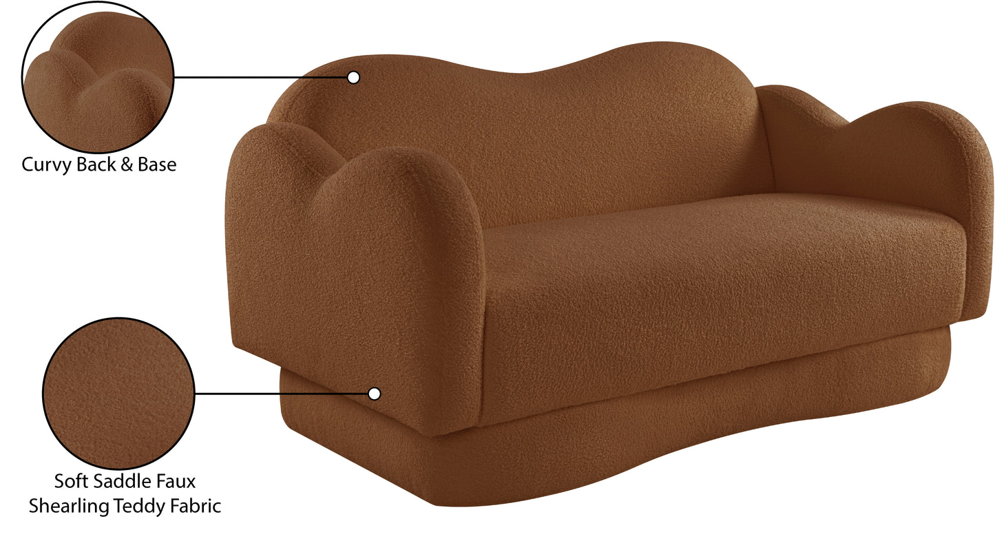 porsha saddle teddy fabric loveseat