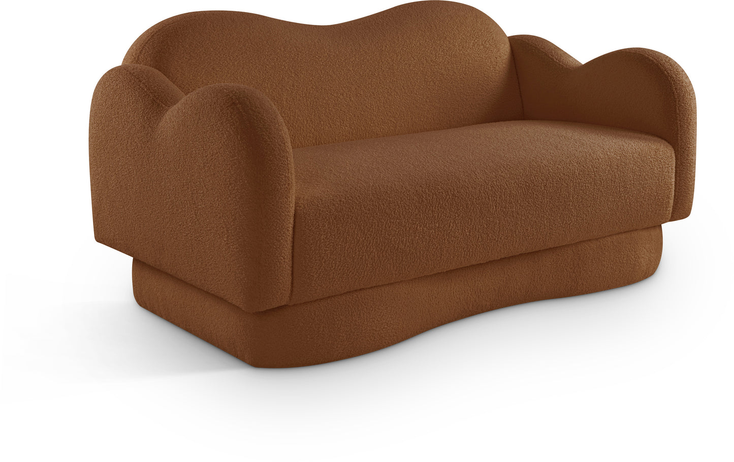 porsha saddle teddy fabric loveseat