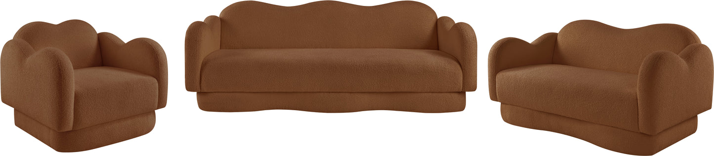 porsha saddle teddy fabric loveseat