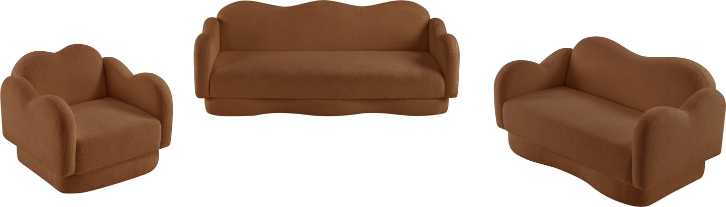 porsha saddle teddy fabric loveseat