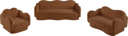 Porsha Saddle Teddy Fabric Loveseat