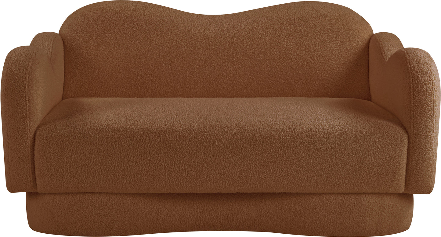 porsha saddle teddy fabric loveseat